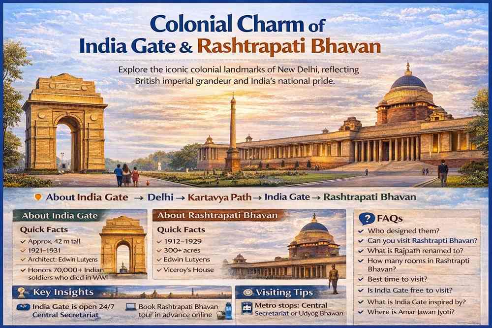 Colonial Charm of India Gate and Rashtrapati Bhavan